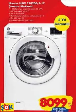 HOOVER H3W 2102DE/1-17 ÇAMAŞIR MAKİNESİ